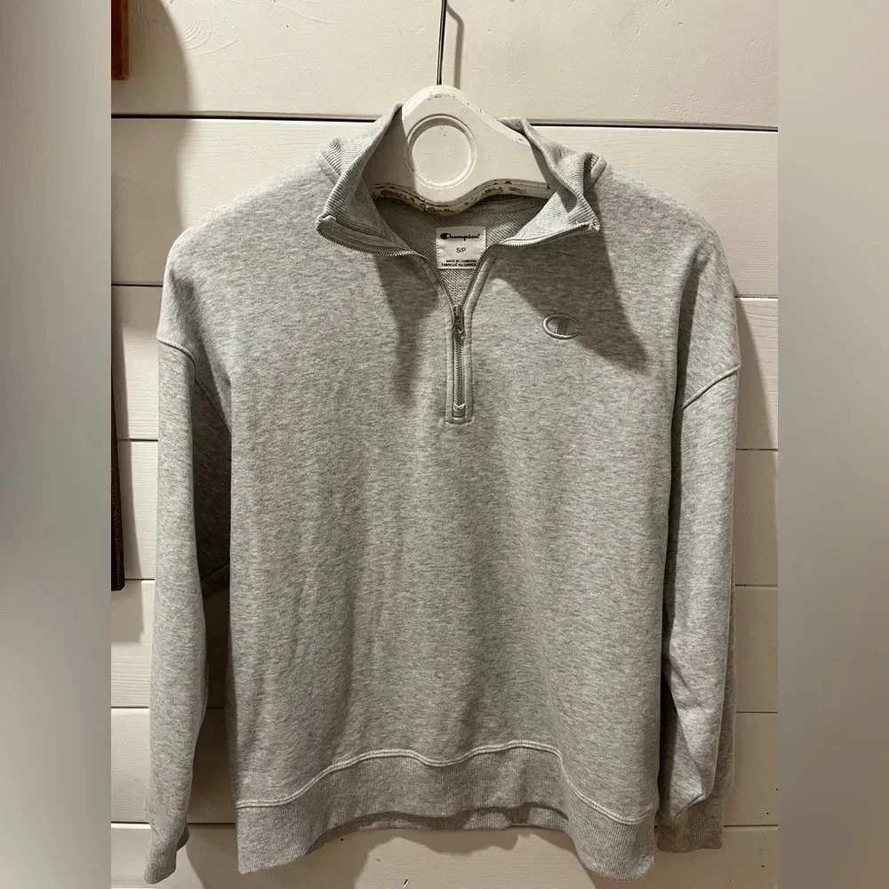 CHAMPION Gray 1/4 zip sweater size S - Picture 8 of 13